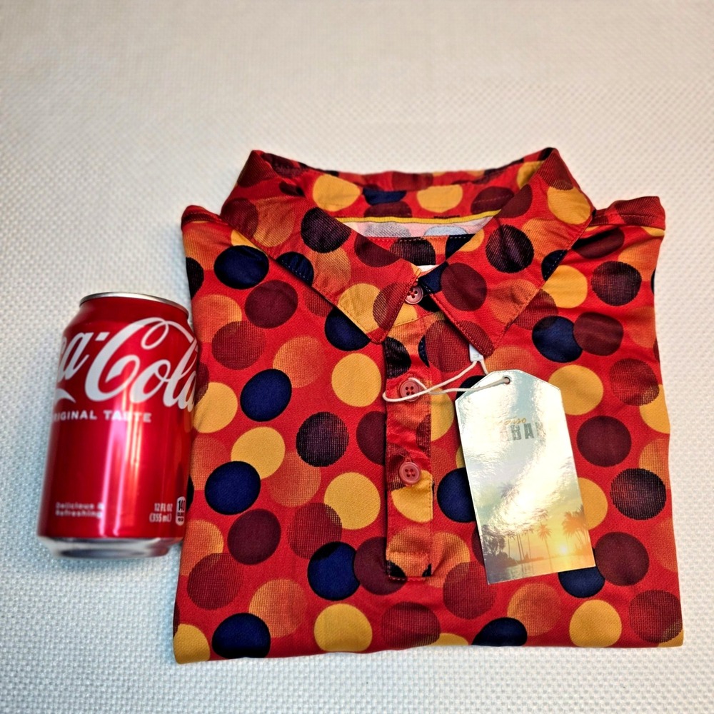 Paraiso Cabana Men's Golf Polo Shirt XL Brick Red Polyester Spandex‎ Stretch - Picture 11 of 11